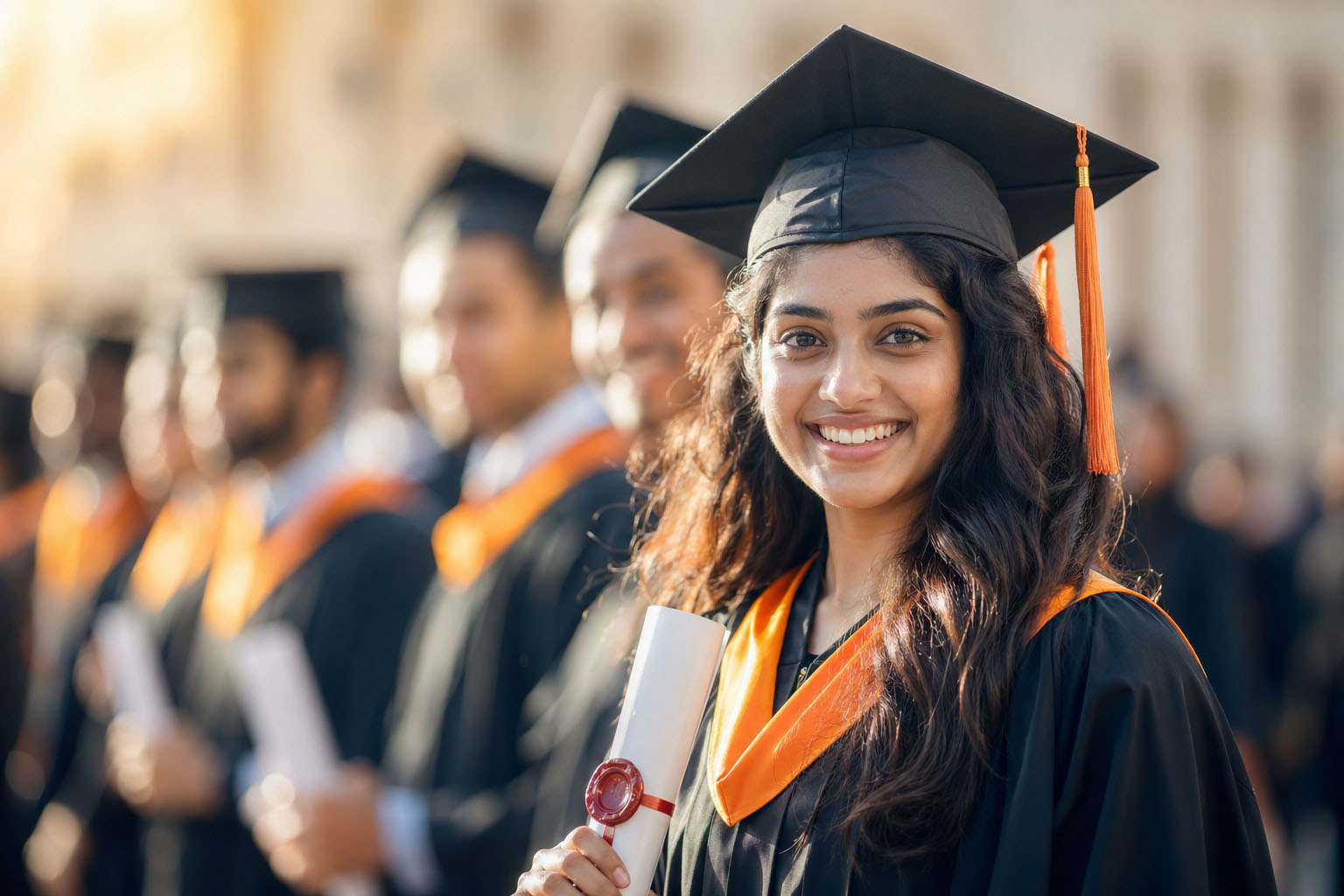 Students celebrating graduation at IGL EduConnect
